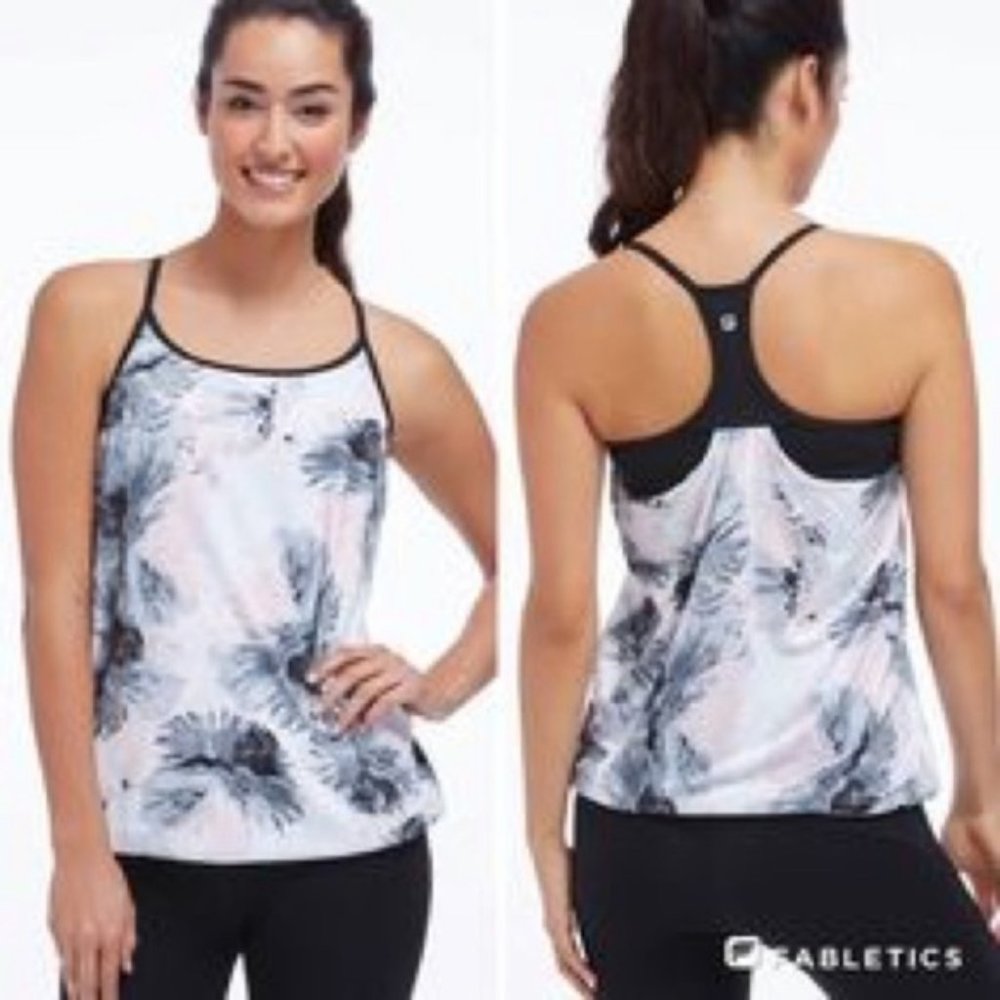 Fabletics Norwalk Floral Tank w/Built-in Bra VGC